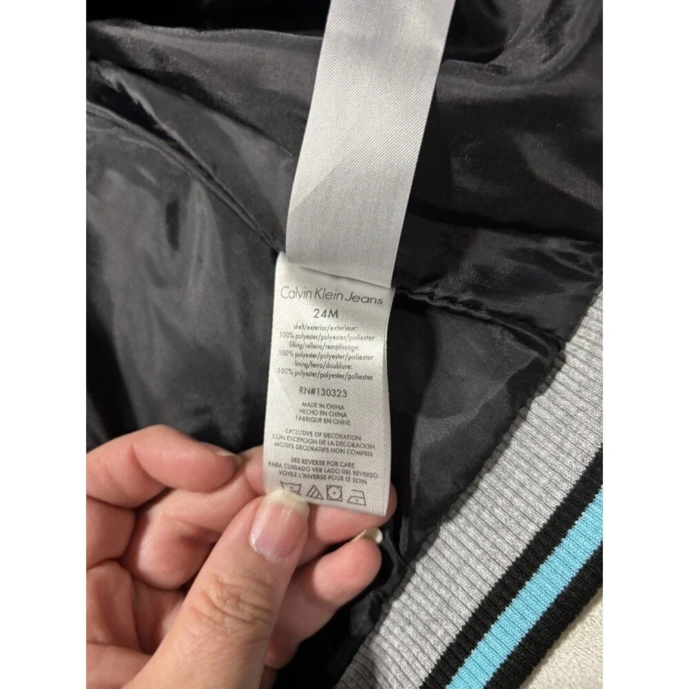 Calvin Klein Jeans Baby Boys 24 Months 2T Zippered Shiny Puffer Vest in Black